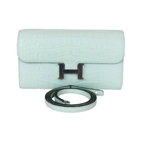 Hermès Constance To-Go Wallet Vert Peppermint, alligator mat, palladié