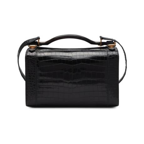 Hermès Cosmos Cosmetic Train Vanity Case Handle Black, crocodile & bois, doré
