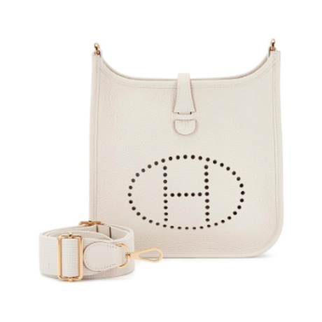 Hermès Evelyne 23 Poche III Craie, Clémence, doré