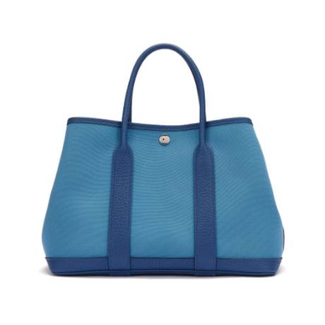Hermès Garden Party 30 TPM Bleu Brighton Bleu Azur, Négonda & toile, palladié