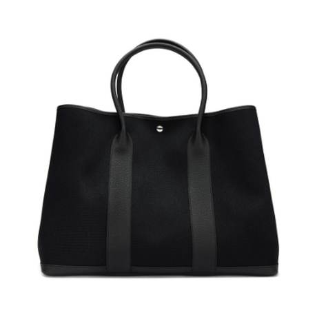 Hermès Garden Party 49 Voyage Black, Négonda & toile, palladié