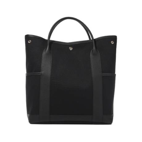 Hermès Garden Party Pockets Vertical Black Militaire, Négonda & toile, palladié
