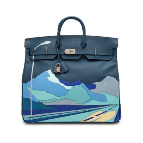 Hermès HAC Haut à Courroies Bleu De Prusse Endless Road, Togo Swift & Clémence, édition limitée