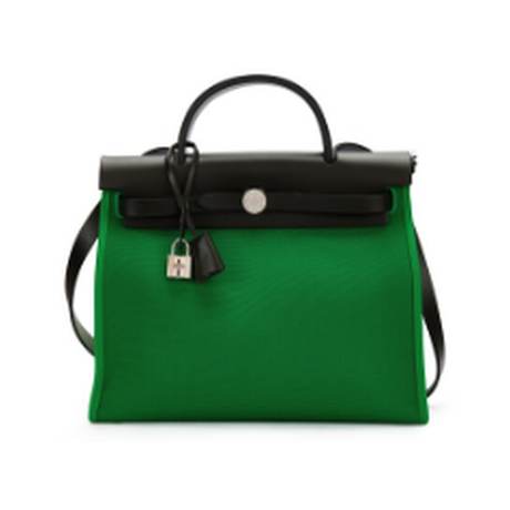 Hermès Herbag Zip 31 Khaki Bamboo, vache Hunter & toile, palladié