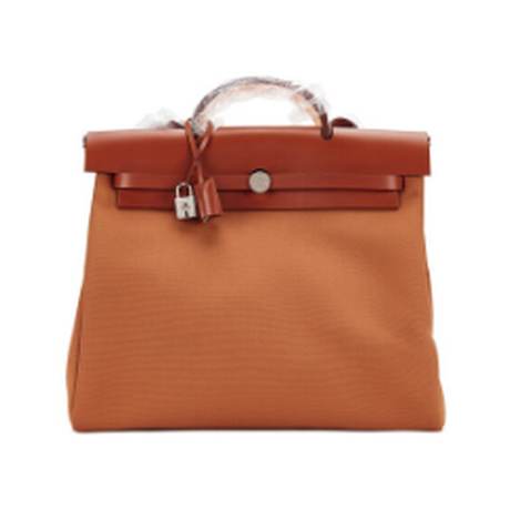 Hermès Herbag Zip 39 Fauve Dune Magnolia Verso, vache Hunter & toile, palladié