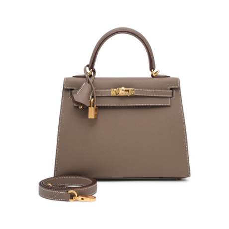 Hermès Kelly 25 Etoupe Sellier, Epsom, doré
