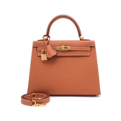 Hermès Kelly 25 Gold Sellier, Epsom, doré