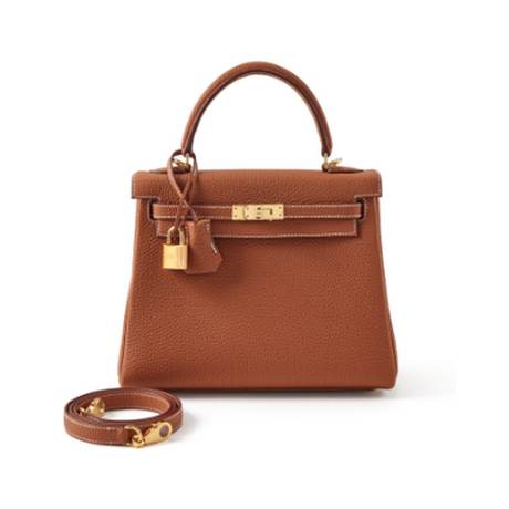 Hermès Kelly 25 Retourné Gold, Togo, doré