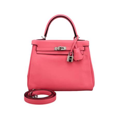 Hermès Kelly 25 Rose D'ete Retourne, Swift, palladié