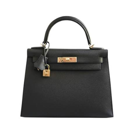 Hermès Kelly 28 Black Sellier, Epsom, permabrass