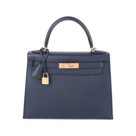 Hermès Kelly 28 Bleu Indigo Sellier, Epsom, doré