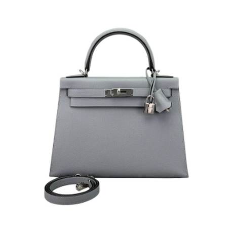 Hermès Kelly 28 Gris Pantin Sellier, Epsom, palladié