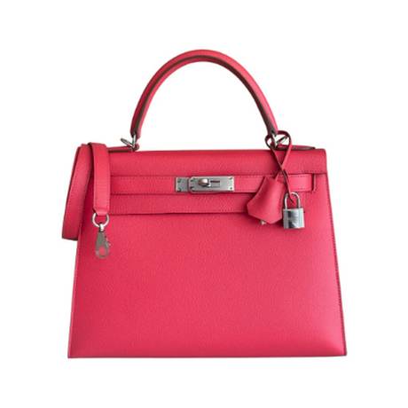 Hermès Kelly 28 Rose Jaipur Sellier, Epsom, palladié