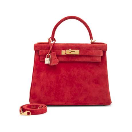 Hermès Kelly 28 Rouge Vif Retourne, Doblis, doré