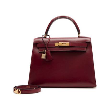 Hermès Kelly 28 Vintage Rouge H Calf Sellier, box, doré