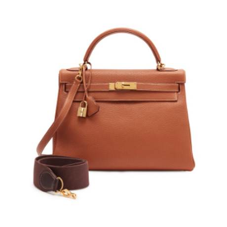 Hermès Kelly 32 Gold Retourne, Togo, doré