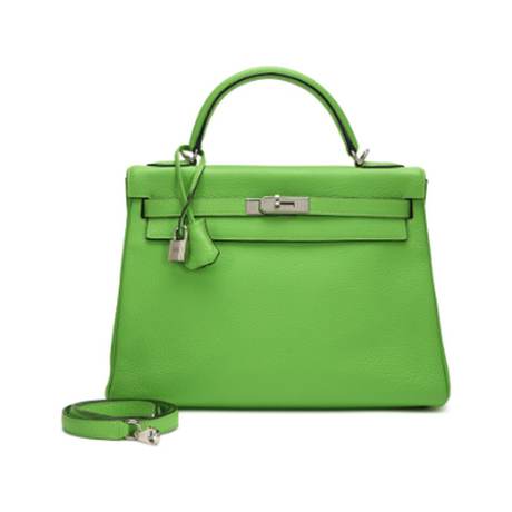 Hermès Kelly 32 Vert Cru Retourne, Clémence, palladié