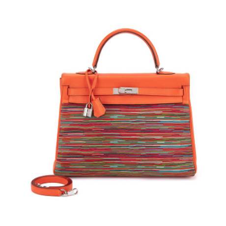 Hermès Kelly 35 Retourné Orange H Vibrato, Evercalf, palladié, édition limitée