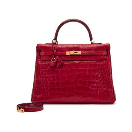 Hermès Kelly 35 Rouge H Retourne, alligator mat, doré