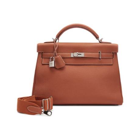 Hermès Kelly 42 Retourné Gold Maxi, Togo, palladié