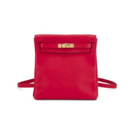 Hermès Kelly Ado Rouge Tomate, Togo, doré