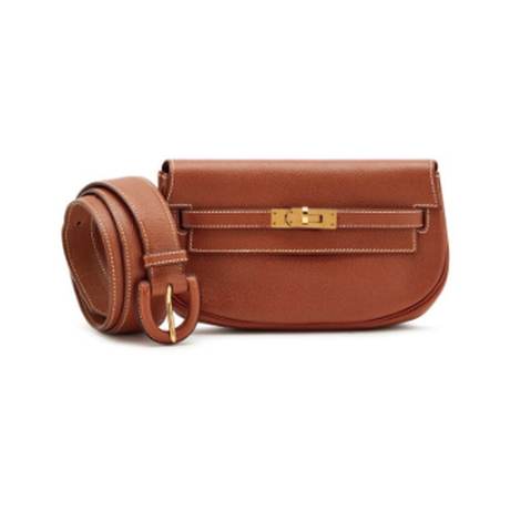Hermès Kelly Banana Bum Belt 20 Gold, Courchevel, doré