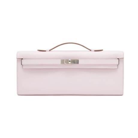 Hermès Kelly Cut Mauve Pale, Swift, palladié
