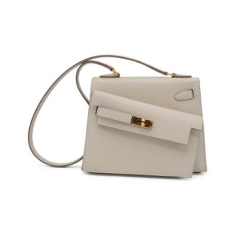 Hermès Kelly en Désordre 20 Sellier Craie, Epsom, doré, édition limitée