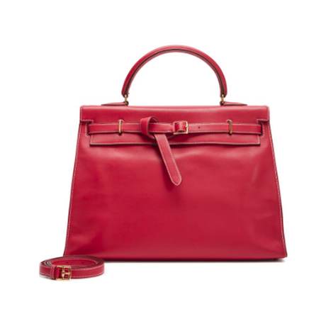 Hermès Kelly Flat 35 Vermillon Red, Swift, doré