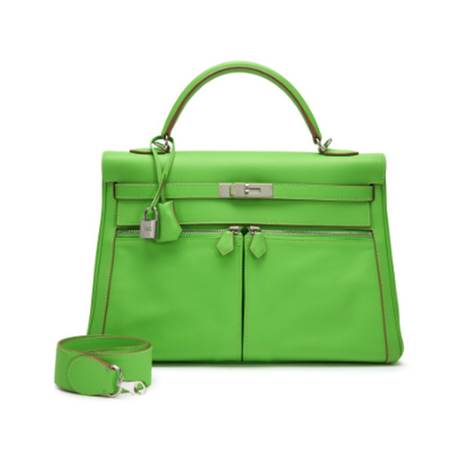 Hermès Kelly Lakis 35 Apple Green, Swift, palladié