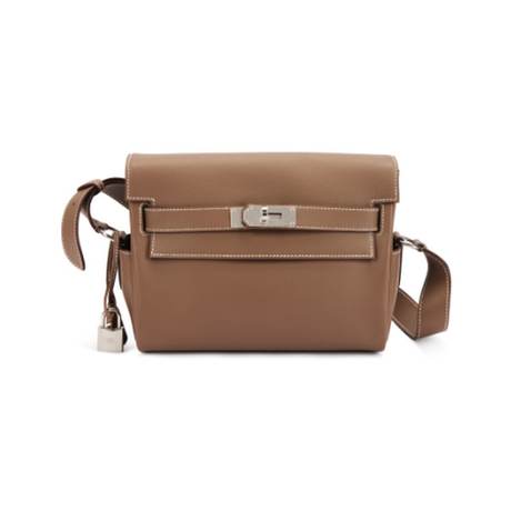 Hermès Kelly Messenger PM Etoupe, Evercolor, palladié