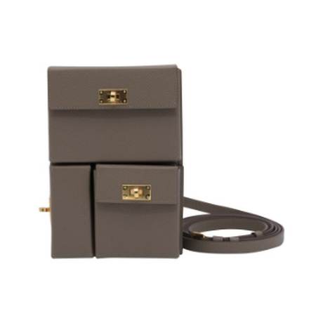 Hermès Kelly Multipocket Etoupe, Epsom, doré