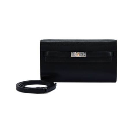 Hermès Kelly To-Go Wallet Black, chèvre