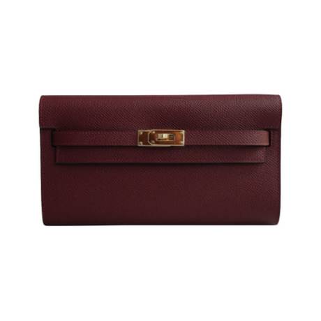 Hermès Kelly To-Go Wallet Rouge H, Epsom, doré