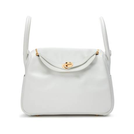 Hermès Lindy 26 New White, Evercolor, doré