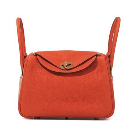 Hermès Lindy 26 Orange H, Clémence, doré