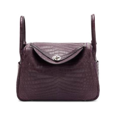 Hermès Lindy 30 Amethyst, crocodile niloticus, palladié