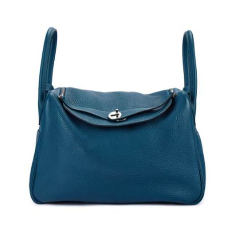 Hermès Lindy 34 Bleu Colvert Turgoise Verso, Clémence, palladié, édition limitée