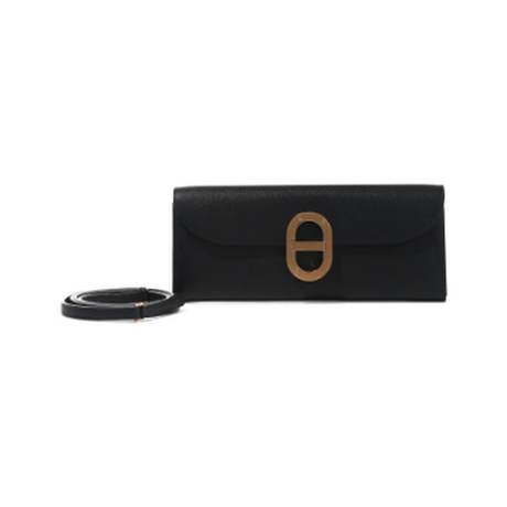 Hermès Maillon-To-Go Wallet Black, Epsom, doré