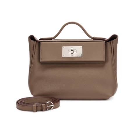 Hermès Mini 24/24 21 EE Etoupe, Evercolor & Swift, palladié