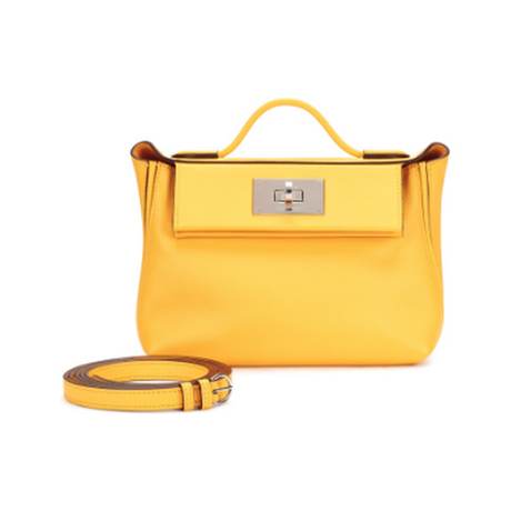 Hermès Mini 24/24 21 Jaune de Naples, Evercolor & Swift, palladié