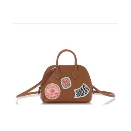 Hermès Mini Bolide 1923 Caramel Pique- Colle, chèvre Mysore, palladié, édition limitée