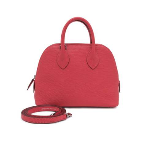 Hermès Mini Bolide 1923 Orange Field, chèvre Mysore, palladié