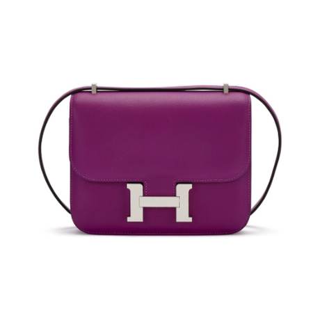 Hermès Mini Constance 18 Anemone, Swift, palladié