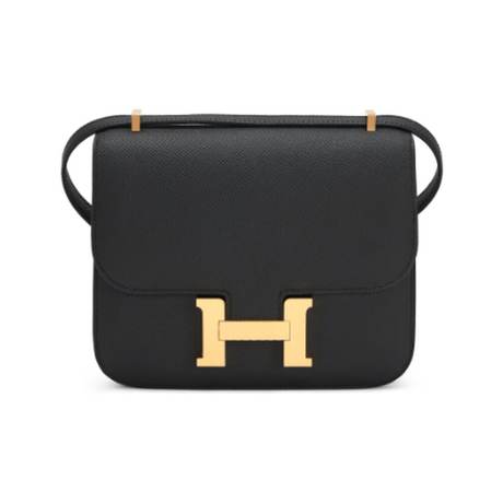 Hermès Mini Constance 18 Black, Epsom, doré