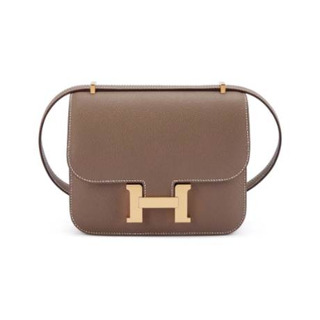 Hermès Mini Constance 18 Etoupe, Epsom, doré