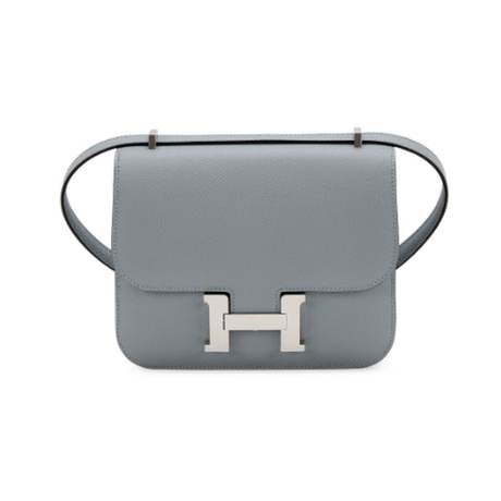 Hermès Mini Constance 18 Gris Pantin, Epsom, palladié