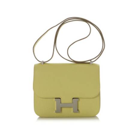 Hermès Mini Constance 18 Limoncello, chèvre Mysore, palladié