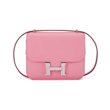 Hermès Mini Constance 18 Rose Confetti, Epsom, palladié