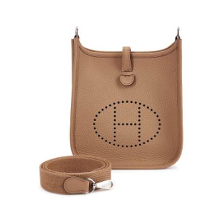 Hermès Mini Evelyne II TPM 16 Beige Marfa, Clémence, palladié
